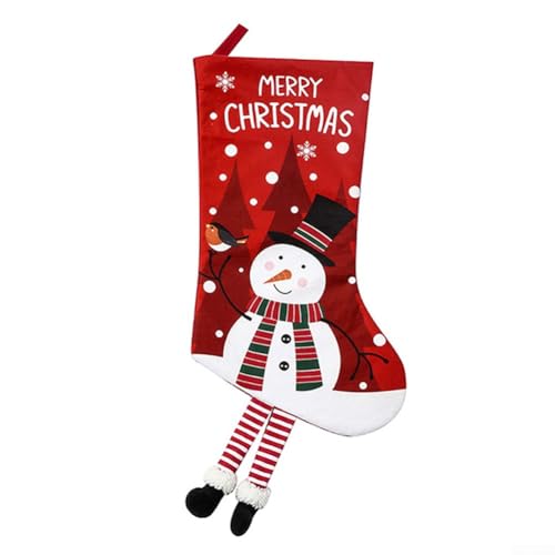 Großer Weihnachtsstrumpf zum Aufhängen von Kamin, Stoffmaterial mit reichlich Platz für Urlaub für Füllungen und Dekoration (Schneemann) von MeevrgR