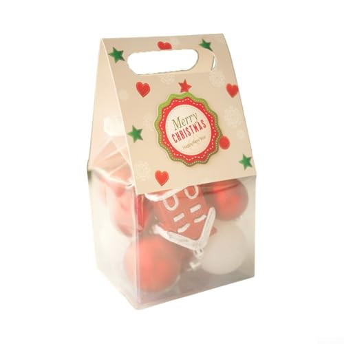 Holiday 13-teiliges Süßigkeitentüten-Weihnachtskugel-Set, dekorative Ornamente für Bäume und Feiern (rot) von MeevrgR