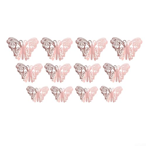 Innovatives 3D-Wandbild, Schmetterling, einfach zu verwenden, für atemberaubende Innenräume (Gold (Roségold (12 Stück)) von MeevrgR