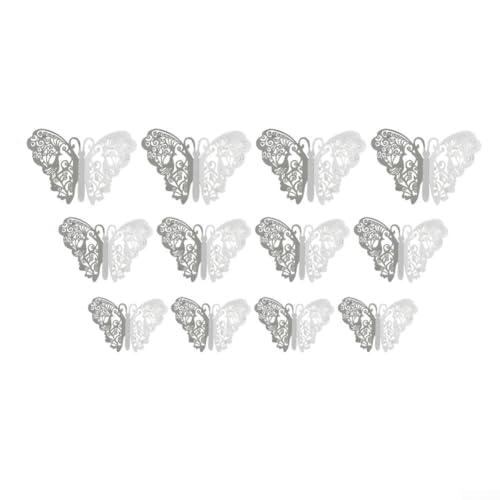 Innovatives 3D-Wandbild, Schmetterling, einfach zu verwenden, für atemberaubende Innenräume (Gold (Silber (12 Stück)) von MeevrgR