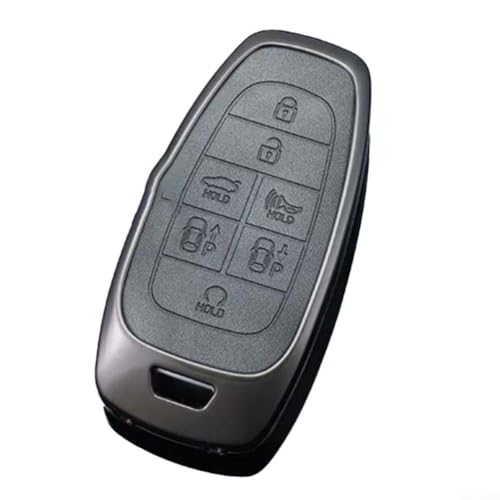 Innovatives Design Metall & weiches Leder Autoschlüsselhalter für mehrere Hyundai Modelle einschließlich Tucson/Santa Fe/Cruz (7 Buttos) von MeevrgR