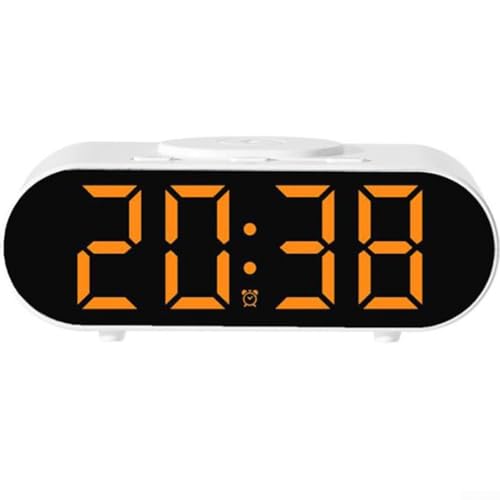Kabellose Tischuhr mit Schnellladefunktion und benutzerfreundlichen Alarmfunktionen (orange) von MeevrgR