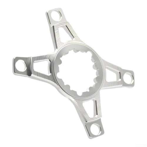 Kettenblattadapter mit 3 Bolzen auf 4 Bolzen für 110BCD Kurbelgarnitur-Umwandlung, CNC-gefräste Aluminiumlegierung für Radfahren (Silber) von MeevrgR