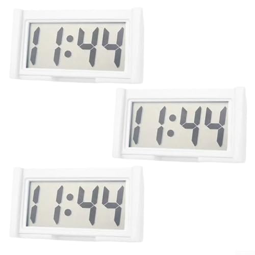 Kleine magnetische Digitaluhr für das Armaturenbrett, wasserdicht und bruchfest, LCD-Display zur bequemen Überprüfung (weiß) von MeevrgR