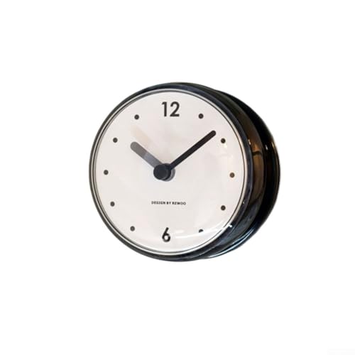 Kompakte und stilvolle wasserdichte Uhr mit Saugnapf-Halterung, perfekt für das Zeitmanagement zu Hause (schwarz) von MeevrgR