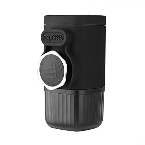 Kompakter Espressokocher Handgepresste Kaffeemaschine für Reisen mit 100 ml Wassertank, für den Außenbereich Kompakter Espressokocher Handgepresste Kaffeemaschine für Reisen mit 100 ml Wassertank, für den Außenbereich von MeevrgR