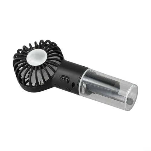 Kompakter Sprühnebelventilator mit wiederaufladbarer USB-Funktion und einstellbaren Windgeschwindigkeiten für Reisen und den täglichen Gebrauch (schwarz) von MeevrgR