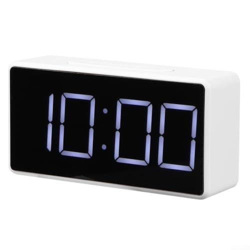 LED-Desktop-Wecker mit Echtzeit-Temperaturinformationen und modernem Design für Zuhause oder Büro, Weiß von MeevrgR