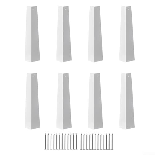 Langlebige Leistung, 8 Stück weiße Aluminium-Außeneckabdeckungen mit 24 Nägeln von MeevrgR
