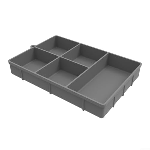 Leicht zu reinigendes Silikon-Serviertablett mit 5 Fächern, perfekt für Obst, Snacks und mehr (grau) von MeevrgR