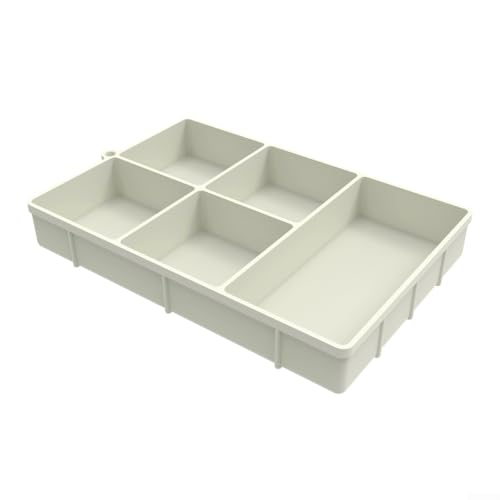 Leicht zu reinigendes Silikon-Serviertablett mit 5 Fächern, perfekt für Obst, Snacks und mehr (weiß) von MeevrgR