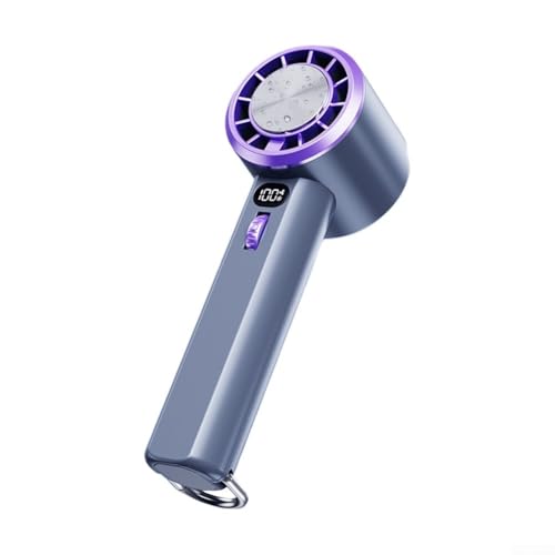 Leichter Turbo-Handventilator mit wiederaufladbarem Akku und digitaler Geschwindigkeitsregelung (grau) von MeevrgR