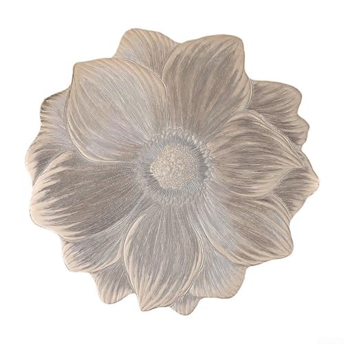 Lotusförmige Tischsets mit hitzebeständigem und rutschfestem PVC-Material für Zuhause und Veranstaltungen, wiederverwendbar und leicht zu waschende Esstisch-Pads (Gold) von MeevrgR