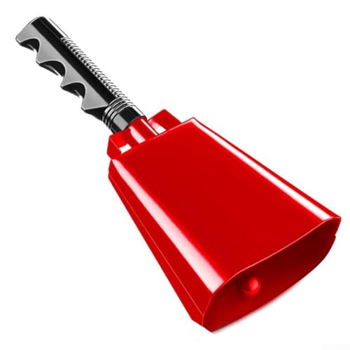 Loud Hand Percussion Cowbell for Sports Events and Parties Ideal for Cheering on Your Team (Red) von MeevrgR