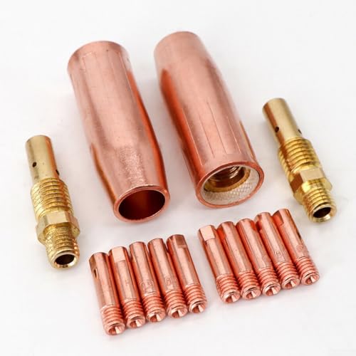 MIG-Schweißkomponenten-Set mit Kontaktgasdiffusor-Düse für M3 Taschenlampe (0,8 mm), 14-teilig von MeevrgR