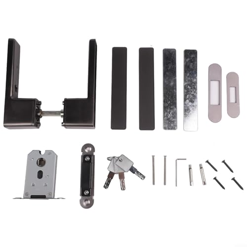 Magnetisches geräuschloses Türschloss-Set für Schlafzimmer- und Innentüren, Zinklegierungskonstruktion mit integriertem Schlosskern und leichtgängigem Magnetverschluss (Grau) von MeevrgR
