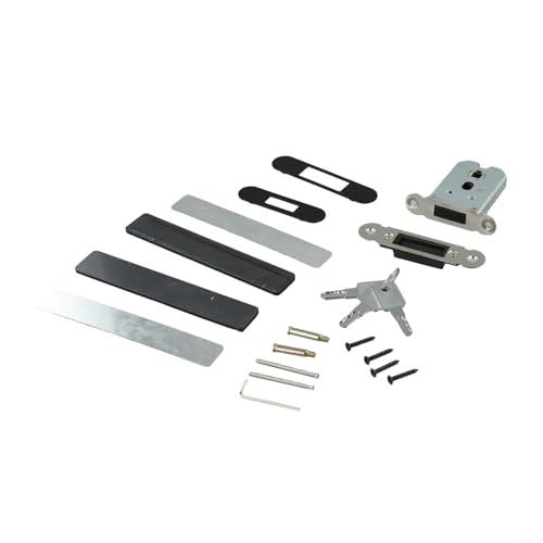 Magnetisches geräuschloses Türschloss-Set für Schlafzimmer- und Innentüren, Zinklegierungskonstruktion mit integriertem Schlosskern und leichtgängigem Magnetverschluss (Schwarz) von MeevrgR