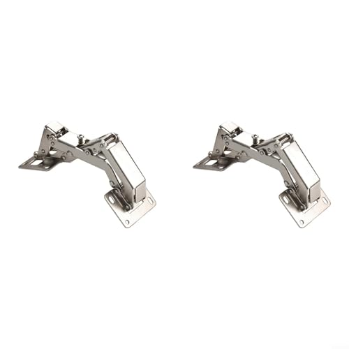 MeevrgR 170 Grad hydraulische Schranktürscharniere, verstellbar, Edelstahl, sanft schließend, für Küchenecken, Lazy Susan Schränke, mit Schrauben, 10 x 5,2 cm (2) von MeevrgR