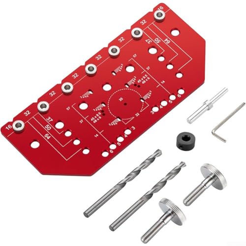 MeevrgR 2-in-1-Aluminiumlegierung-Schrank-Hardware-Vorlagen-Werkzeug-Set für Regalstiftlöcher und Türscharniere, Installations-Bohrführung mit Positionierungssystem von MeevrgR