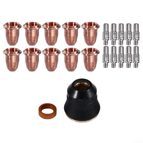 MeevrgR 22 Stück Ersatz-Verbrauchsmaterialien für Luftplasmaschneider inkl. Elektroden Düsen Schutzhülle Swirl Ring für S45 PT40 PT60 PTM60 Taschenlampe geeignet für Heimwerkerprojekte zu Hause von MeevrgR