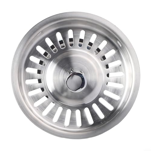 MeevrgR 92 mm Edelstahl-Spülbeckensiebkorb mit Gummidichtung für effektive Abfallfiltration in Küchenspülen von MeevrgR