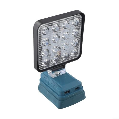 MeevrgR Arbeitslampe für Bosch 10,2 cm (4 Zoll) 16-LED drehbarer Strahler für Li-Ionen-Akkus, USB-Ladeanschluss, 90°-180° verstellbarer Kopf (USB + Typ-C) von MeevrgR