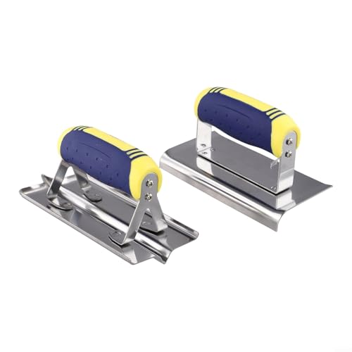 MeevrgR Beton-Nutwerkzeuge, 2-teiliges Set, Edelstahl-Kantenschneider für glatte Oberfläche, mit Fugenwerkzeugen, perfekt für Gips, Zement, Heimwerker und den professionellen Gebrauch (gebogen + MeevrgR Beton-Nutwerkzeuge, 2-teiliges Set, Edelstahl-Kantenschneider für glatte Oberfläche, mit Fugenwerkzeugen, perfekt für Gips, Zement, Heimwerker und den professionellen Gebrauch (gebogen + von MeevrgR