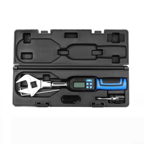 MeevrgR Digitaler Drehmomentschlüssel, 6,8-135 Nm, Chrom-Vanadium-Stahl, Ratschenkopf mit LED und akustischen Warnungen, 2 % 3 % Genauigkeit, Speicherspeicher für Automobil- und Industrieeinsatz, Blau von MeevrgR