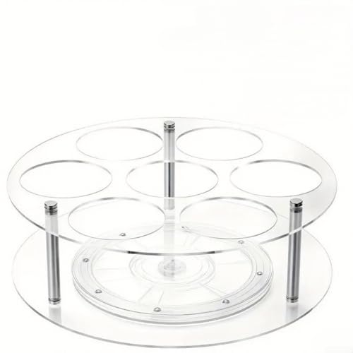 MeevrgR Drehbarer Becherhalter mit 7 Schlitzen – 360° Acryl-Becherhalter für 397 ml bis 1134 ml Trinkgläser, platzsparende Arbeitsplatte und Schrankaufbewahrung (transparent) von MeevrgR