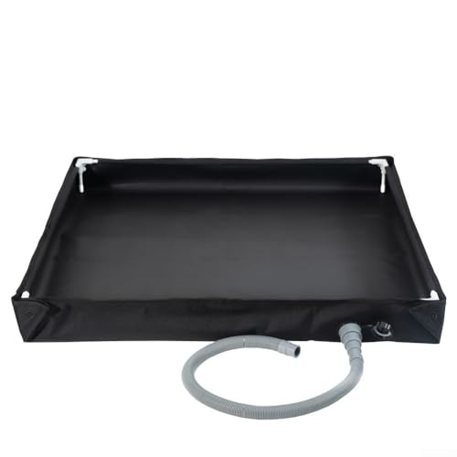 MeevrgR Faltbare Duschbasis für Camping - 80x80cm Tragbare PVC-Duschwanne rutschfeste Oberflächen mit Ablaufschlauch für Wohnmobil, Outdoor & Haustierwäsche (Schwarz) von MeevrgR