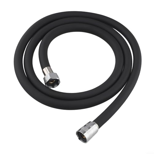 MeevrgR Flexibler Duschschlauch aus Silikon, 1,5 m langes Verlängerungsrohr, für verschiedene Badezimmer-Anwendungen und Duschkopf-Ersatz (schwarz) von MeevrgR