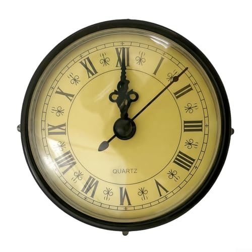 MeevrgR Leises Quarz-Uhrwerk-Einsatz-Set, 80 mm, römische Zahlen, Uhrenteile mit Metallsockel, Ersatzmechanismus für DIY-Uhren-Projekte von MeevrgR