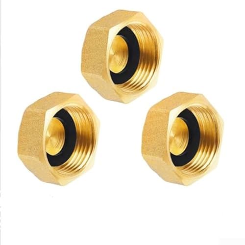 MeevrgR Messing Sechskantmutter 3er Set, zuverlässige Abdichtung für 2.5 cm Rohre, kompatibel mit Wasserhähnen und Ventilen, korrosionsbeständiges Messingmaterial MeevrgR Messing Sechskantmutter 3er Set, zuverlässige Abdichtung für 2.5 cm Rohre, kompatibel mit Wasserhähnen und Ventilen, korrosionsbeständiges Messingmaterial von MeevrgR