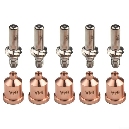 MeevrgR Plasmaschneider-Elektroden-Kit KP28451 KP28458, 100 A Spitzendüse für 1,7 mm Schneiden, für LC105 kompatibel, für Tomahawk 1538 Plasmabrenner, Set mit 10 Stück von MeevrgR