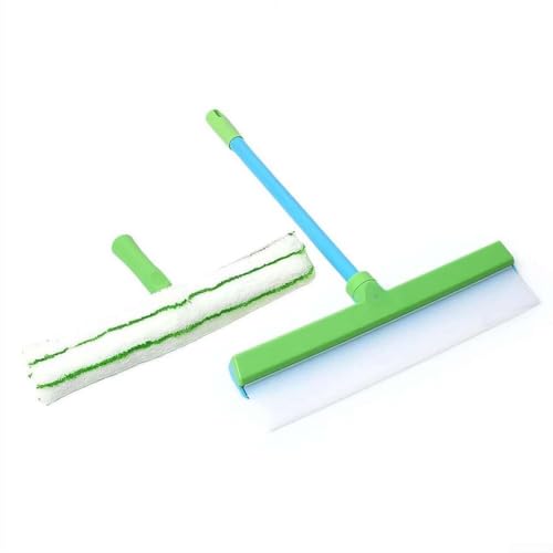 MeevrgR Streifenfreies Auto-Glasbürstenreiniger-Set – 2er-Pack superfeine Faser- und Silikon-Schrubber für alle Jahreszeiten für Fenster, Spiegel und Solarmodule (grün) von MeevrgR