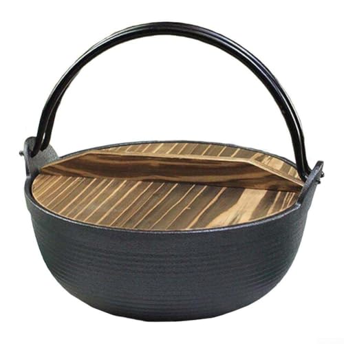 MeevrgR Traditioneller Dutch Oven aus Gusseisen – unbeschichtetes Multifunktions-Kochgeschirr für langsames Kochen, Kochen und Schmoren, hervorragende Wärmespeicherung, schwarzes Küchenzubehör (19 cm von MeevrgR