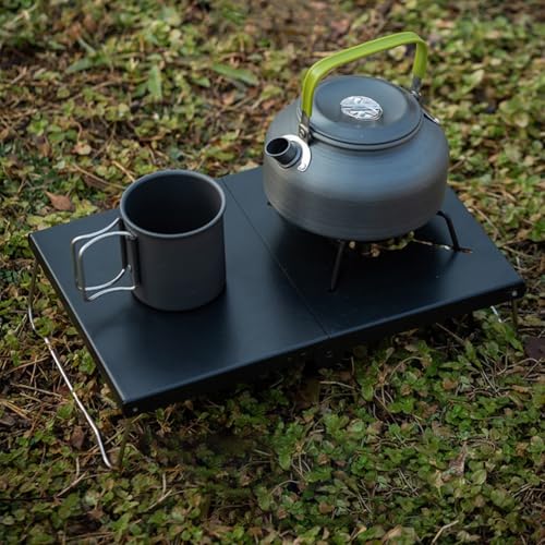 MeevrgR Tragbarer Klapptisch für Camping mit hitzebeständigem Spider-Herdständer (Khaki) von MeevrgR