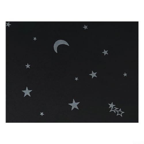 MeevrgR Tragbarer Verdunkelungsvorhang für Energieeffizienz und vollständige Lichtblockierung, stilvolles Design mit Stern- und Mondmustern, perfekt für Schlafzimmer oder Kinderzimmer von MeevrgR