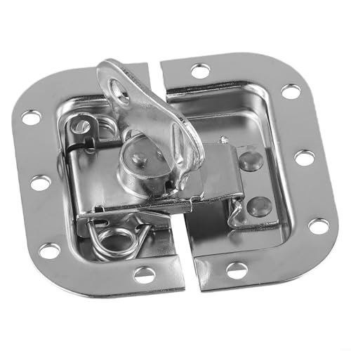 MeevrgR Versenkter Schmetterlingsverschluss für Flugkoffer, Fotoausrüstung, silberfarbener Metall-Sicherheitsverschluss für Mikrofon und Multifunktionsboxen, 82 x 77 mm (1) von MeevrgR