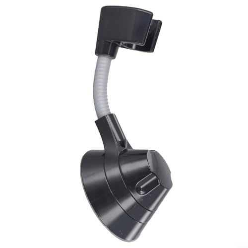MeevrgR Verstellbarer Handbrausehalter mit Saugnapf, keine Beschädigung, Vakuum-Wandhalterung für flexible Positionierung, Chrom-Finish für Badezimmerfliesenwand (schwarz) von MeevrgR