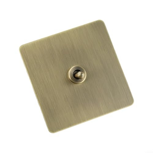 MeevrgR Wand-Wechselschalter-Panel aus Edelstahl, Typ 86, 1-4-Gang, 1/2-Wege-Design, flammhemmende PC-Rückplatte für 86 mm Standardbox für moderne Hausbeleuchtungssteuerung (1-Gang) von MeevrgR