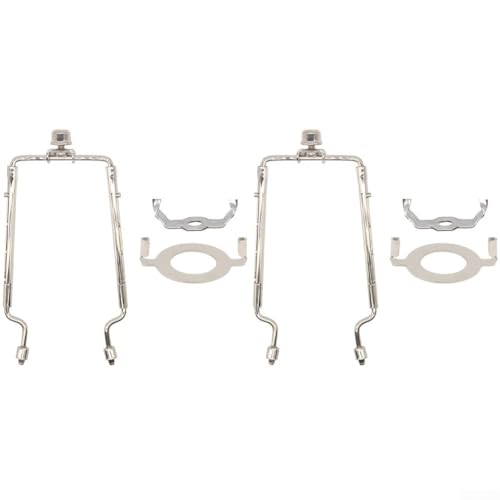 Metall verstellbare Lampe Harfe Ständer Kit 7 10 Zoll 2-teiliges Set mit Chrom-Finish und schwerer Kugelumlaufspindel kompatibel mit E26 Lampensockel (Silber) von MeevrgR