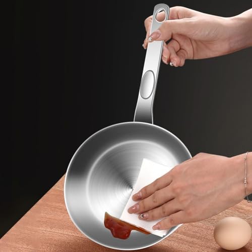Mini-Eierpfanne aus 316er Edelstahl, kompakte Bratpfanne, perfekt zum Kochen und Saucieren von einzelnen Eiern (S) von MeevrgR