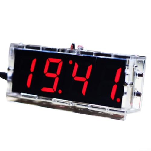 Nixie Tube Digital Clock Kit 4-stelliges LED-Display mit automatischer Helligkeitsanpassung und praktischer Alarmfunktion für DIY-Fans (rot) von MeevrgR