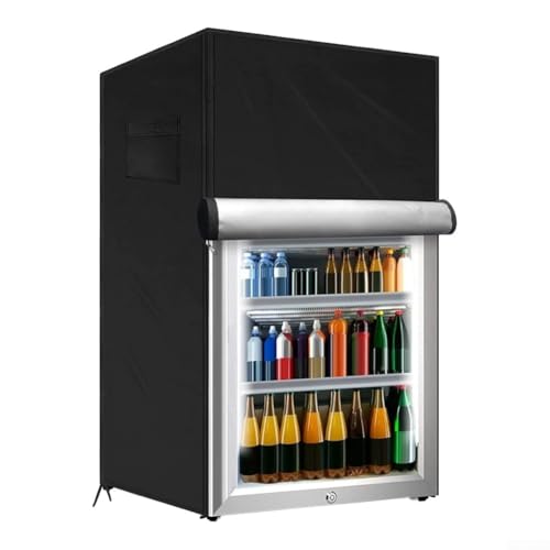 Outdoor-Kühlschrankabdeckung aus 210D-Material zum Schutz vor Regen und Feuchtigkeitsschäden (schwarz 56 x 58 x 86 cm) von MeevrgR