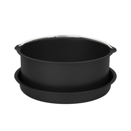 Pizza-Pfannen und handlicher Kuchenkorb-Set für die Verwendung mit Luftfritteusen, entworfen mit mehreren Größenoptionen, um verschiedene Luftfritteusen-Modelle (17,8 cm) unterzubringen von MeevrgR