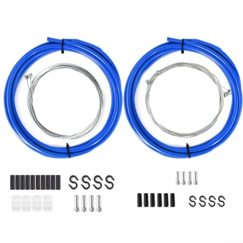 Professionelles Brems- und Schaltdraht-Set für Mountainbikes und Rennräder mit kälte- und hitzebeständigen PVC-Kabelschläuchen für präzise Steuerung (blau) von MeevrgR