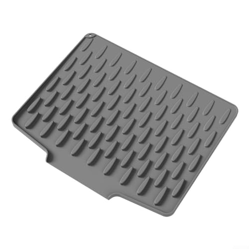 Rutschfeste Abtropfmatte aus Silikon, Küchenspüle, hitzebeständig, platzsparende Aufbewahrung für Töpfe, Schneidebretter und mehr (grau) von MeevrgR