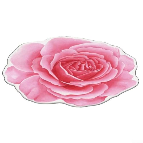 Rutschfeste Lotus-Fußmatte, Kristallsamt-Material, ideal für Badezimmer und Waschbecken (hellrosa) von MeevrgR