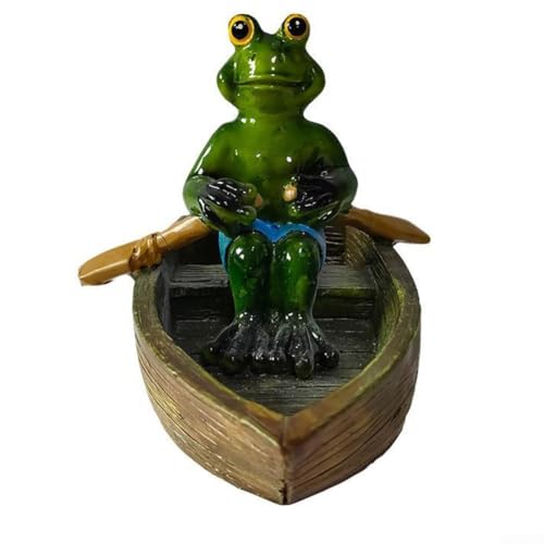Schwimmender Frosch Gartenstatue Kunstharz-Skulptur für den Außenbereich, Teich- und Terrassendekoration und detailliert (Froschholz) von MeevrgR